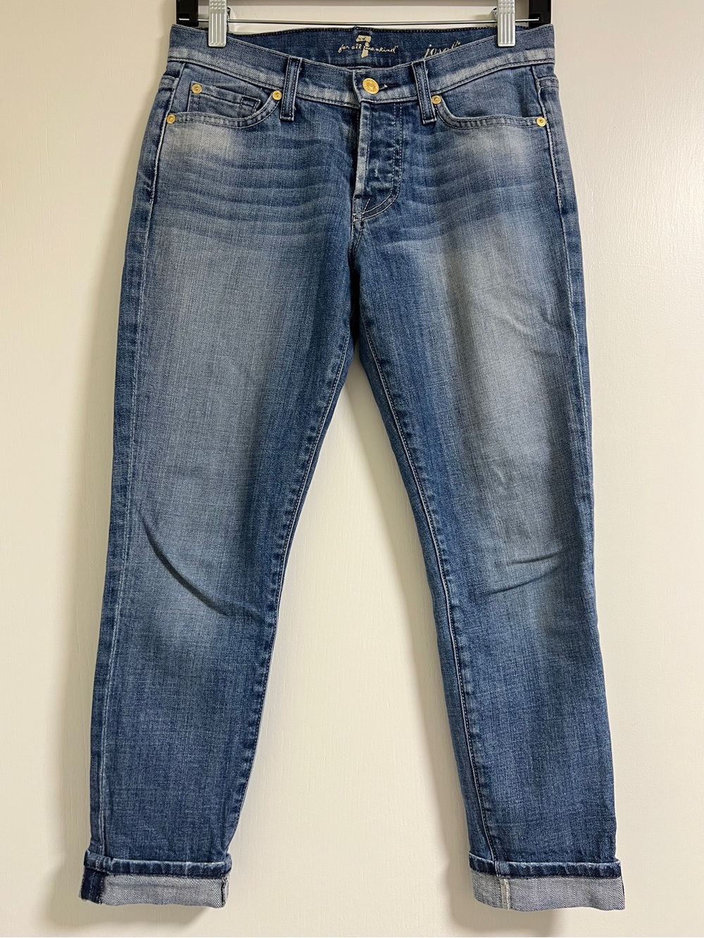 7 For‎ All Mankind Women's Josefina Skinny Boyfriend Cropped Jeans, Size 24